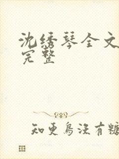 沈绣琴全文阅读完整