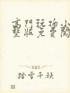 高门玩物小说完整版免费阅读