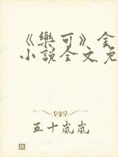 《乐可》金银花小说全文免费阅读封面