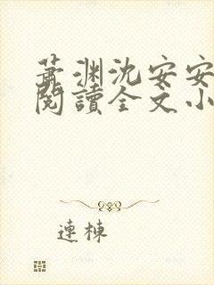 萧渊沈安安免费阅读全文小说