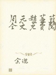 周元赵蒹葭小说全文免费阅读封面