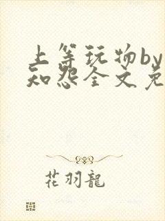 上等玩物by长知怨全文免费阅读笔趣阁封面