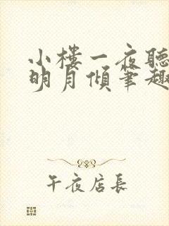 小楼一夜听春雨明月倾笔趣阁