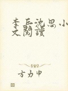 李兵沈思小说全文阅读