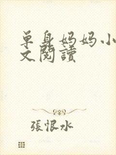 单身妈妈小说全文阅读封面