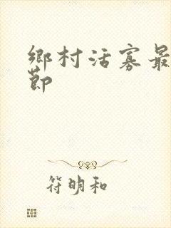 乡村活寡最新章节