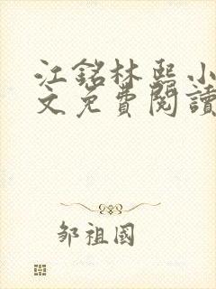 江铭林熙小说全文免费阅读