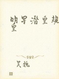 明星潜皇规则之皇