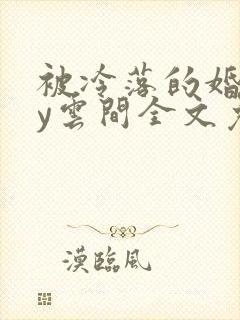 被冷落的婚姻by云间全文免费笔趣阁封面