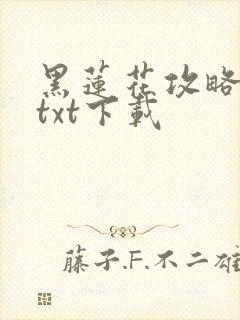 黑莲花攻略手册txt下载封面