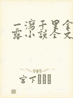 一泻千里金银花露小说全文免费阅读