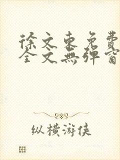 徐文东免费阅读全文无弹窗封面