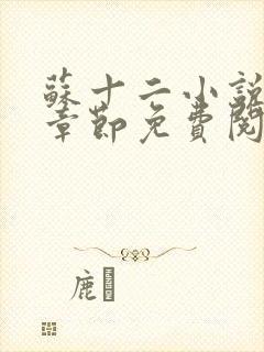 苏十二小说最新章节免费阅读全文