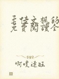 柔佳文枫的小说免费阅读全文