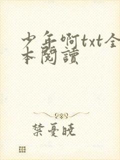少年啊txt全本阅读