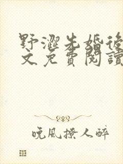 野涩先婚后爱全文免费阅读笔趣阁封面