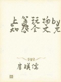 上等玩物by长知怨全文免费阅读笔趣阁封面