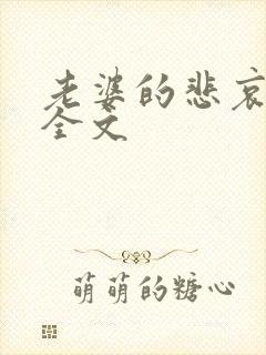 老婆的悲哀小说全文封面