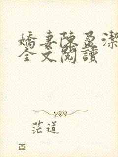 娇妻陈盈洁小说全文阅读封面