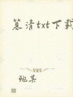 篡清txt下载