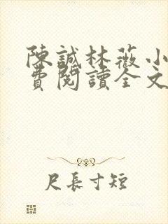 陈诚林薇小说免费阅读全文最新章节封面