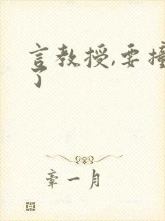 言教授,要撞坏了封面