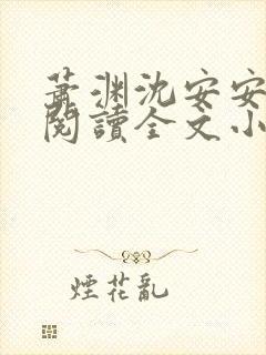 萧渊沈安安免费阅读全文小说