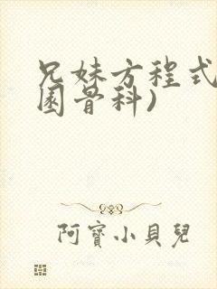 兄妹方程式(校园骨科)