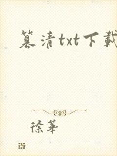 篡清txt下载