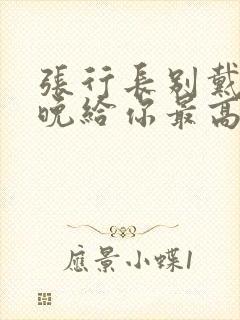 张行长别戴了今晚给你最高的待遇