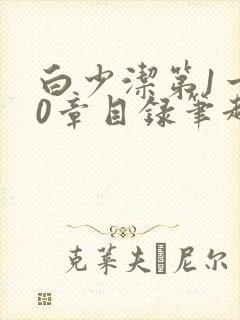 白少洁第1一40章目录笔趣阁