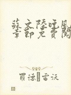 苏文陆晚风最新章节免费阅读笔趣阁