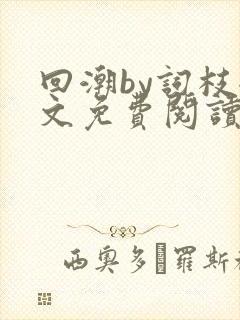 回潮by词枝全文免费阅读笔趣阁封面