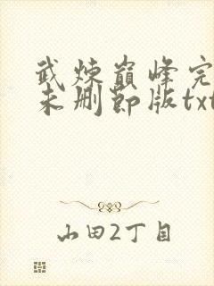 武炼巅峰完整版未删节版txt封面