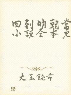 回到明朝当王爷小说全本免费阅读