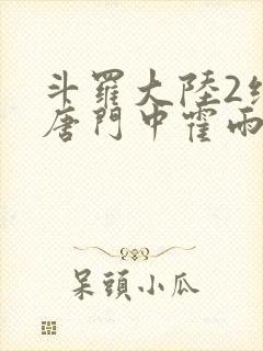 斗罗大陆2绝世唐门中霍雨浩