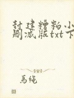 封建糟粕小说无删减版txt下载