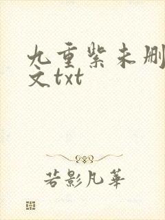 九重紫未删减全文txt
