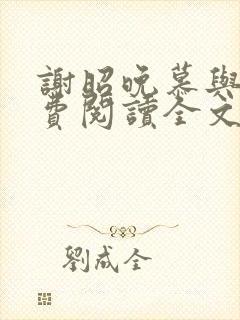 谢昭晚慕与沉免费阅读全文笔趣阁