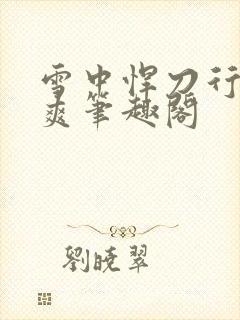 雪中悍刀行变态爽笔趣阁