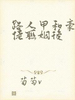 路人甲和豪门大佬联姻后封面