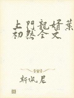 上门龙婿叶辰萧初然全文