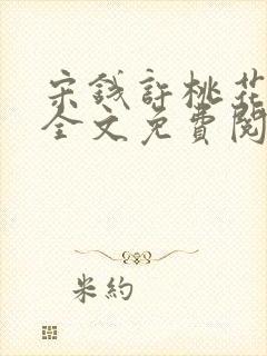 宋钱许桃花小说全文免费阅读封面