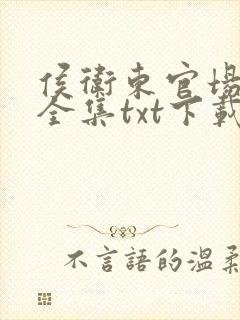 侯卫东官场笔记全集txt下载