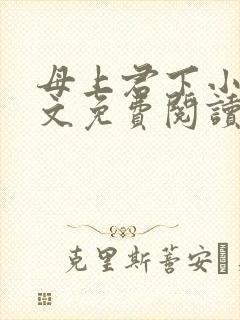 母上君下小说全文免费阅读无弹窗封面