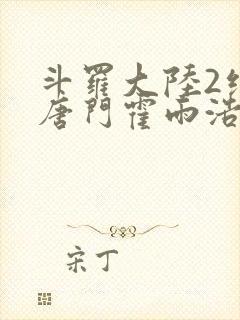 斗罗大陆2绝世唐门霍雨浩武魂