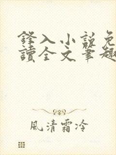 锋入小说免费阅读全文笔趣阁