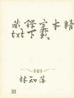 藏锋完本精校版txt下载