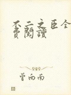 不二之臣全文免费阅读