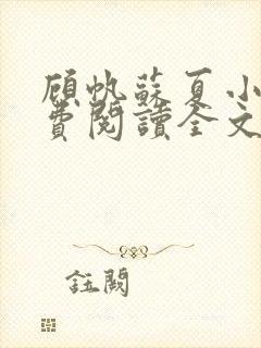 顾帆苏夏小说免费阅读全文封面